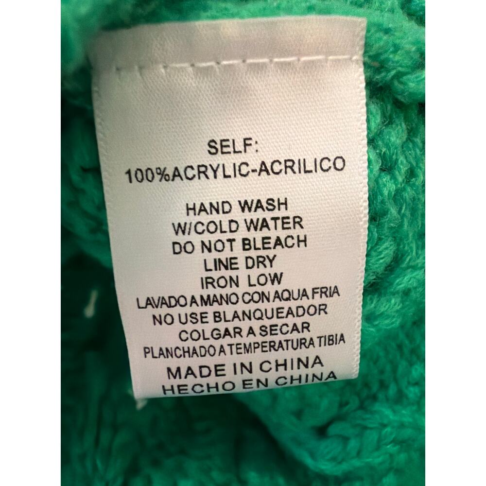 &merci Kelly Green Cropped Cable Knit Sweater Women's Medium Twee Open Stitch - Picture 5 of 7
